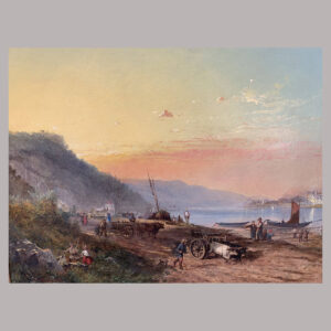 Pieter Cornelis Dommersen "Paysage au bord d'un lac" - Galerie La Tour Camoufle