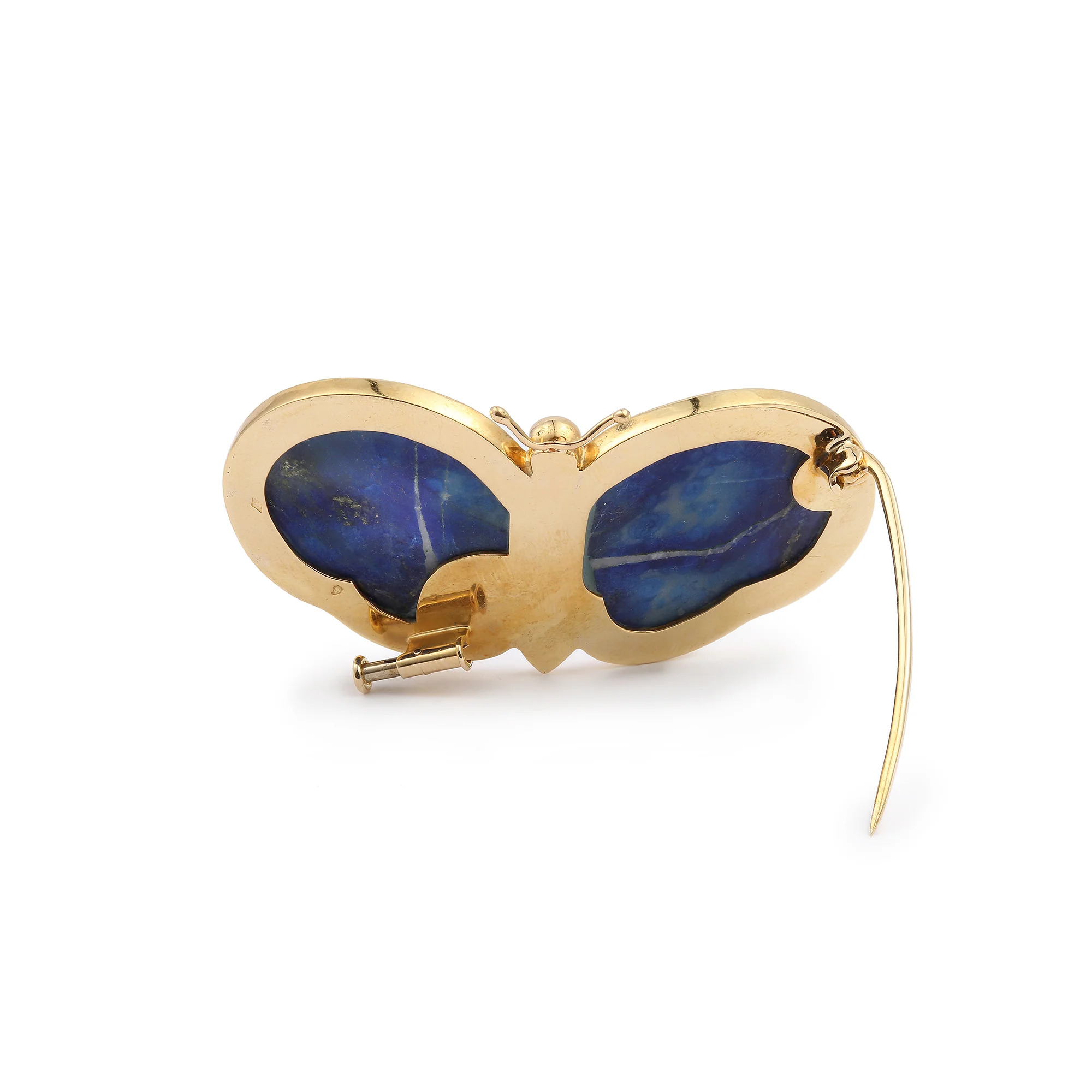 Broche Papillon Lapis - Lazuli Jaspe Or Jaune - Les Pierres de Julie – Image 2