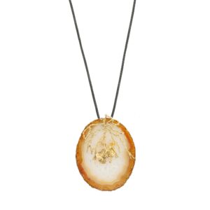 Pendentif Vintage Agate Or Jaune - Les Pierres de Julie