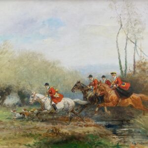 La Chasse A Courre En Costume Louis XV, Signé Eugène Pechaubes