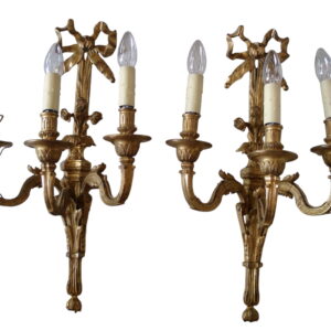 Paire d'appliques style louis XVI au noeud de ruban XIXeme