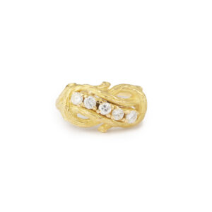 Bague Vintage Branchage Diamants Or Jaune 18 Carats