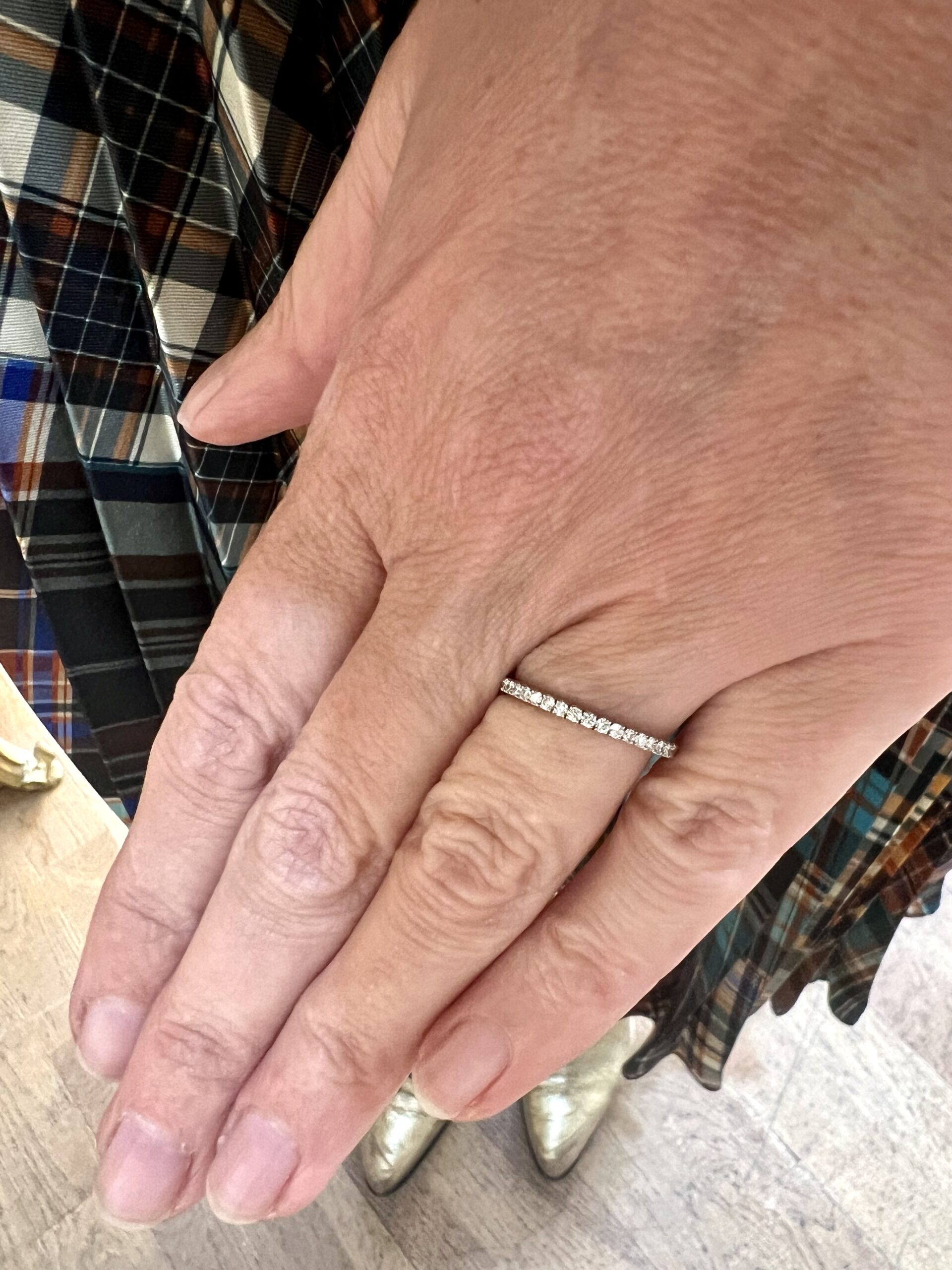 Alliance Demi Tour Diamants 0,23 carats Or Gris 18 Carats – Image 3