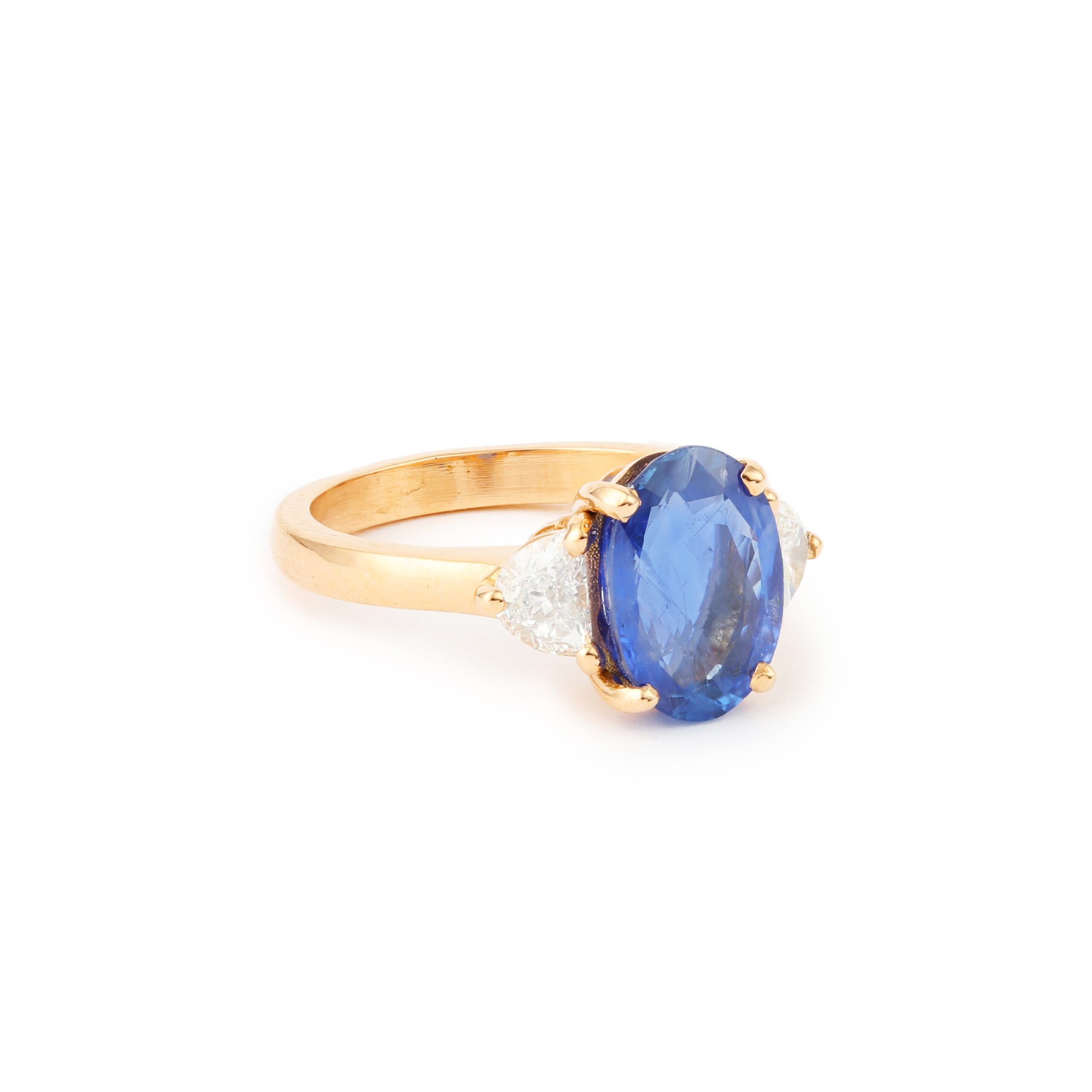 Bague Saphir 1.20 Carats Diamants Or Jaune 18 Carats – Image 2