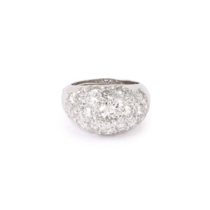 Bague Jonc Diamants 2.20 Carats Or Gris 18 Carats