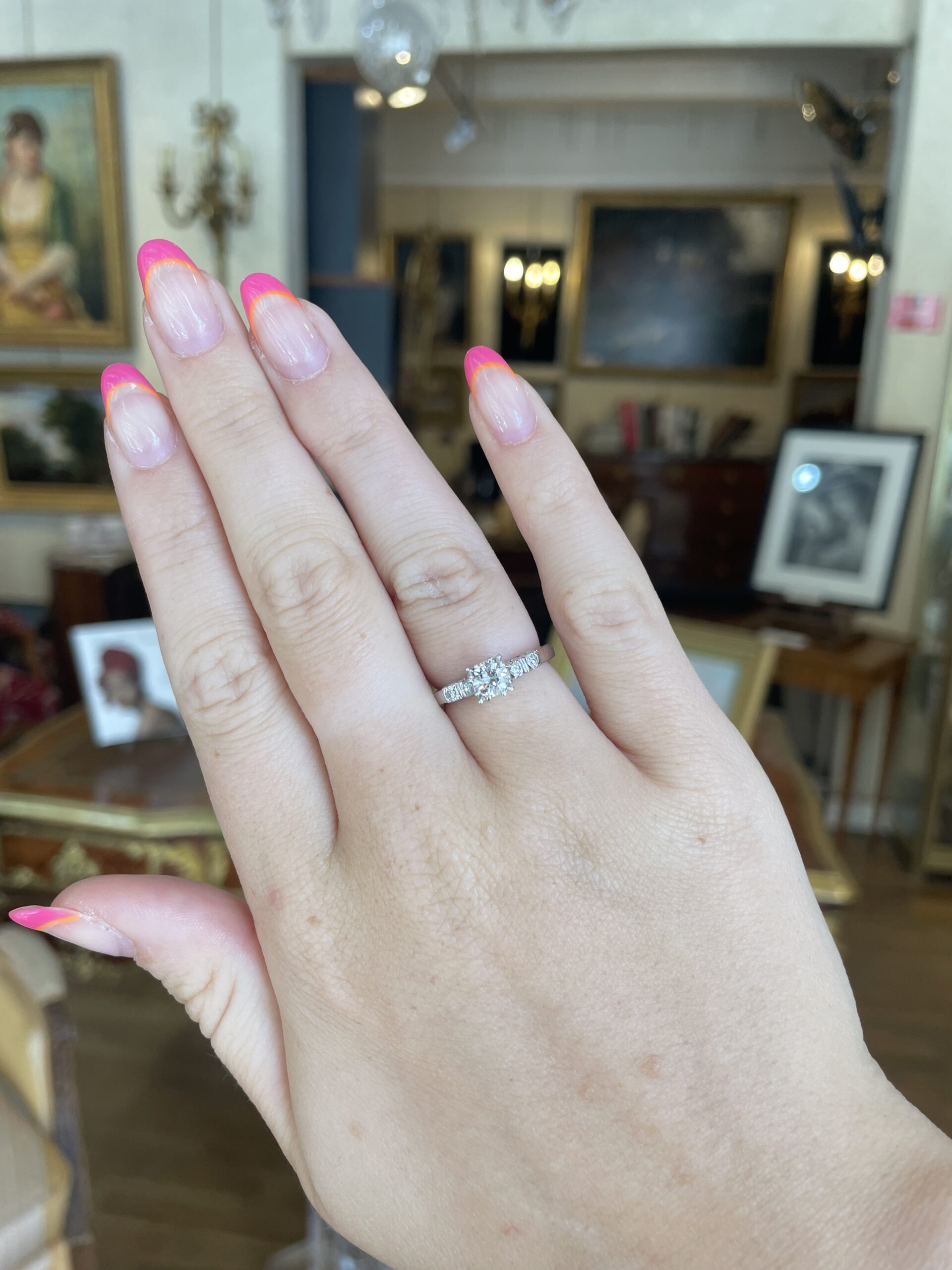 Bague Solitaire Diamants 0.50 Carats Or Gris 14 Carats – Image 3