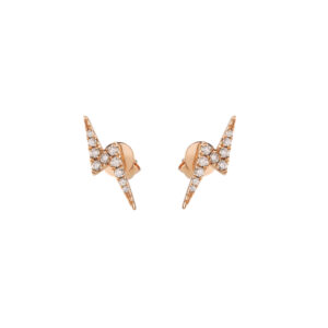 Boucles d'Oreilles Eclair Diamants Or Rose 18 Carats