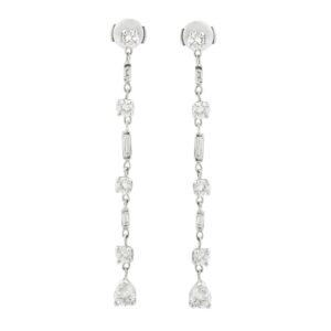 Boucles d’Oreilles Diamants 2.80 Carats Or Gris 18 Carats