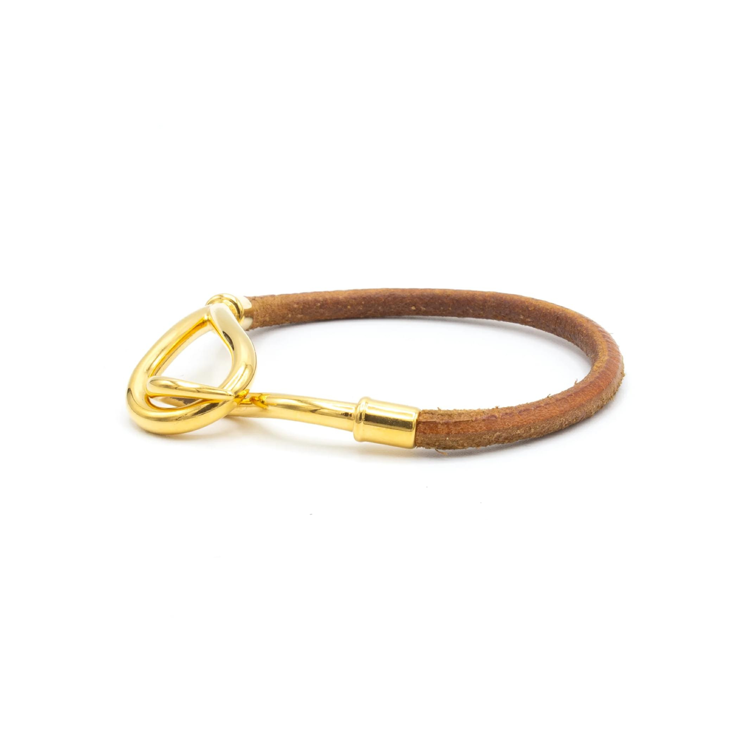 Bracelet Hermès Jumbo Métal Doré Cuir – Image 2