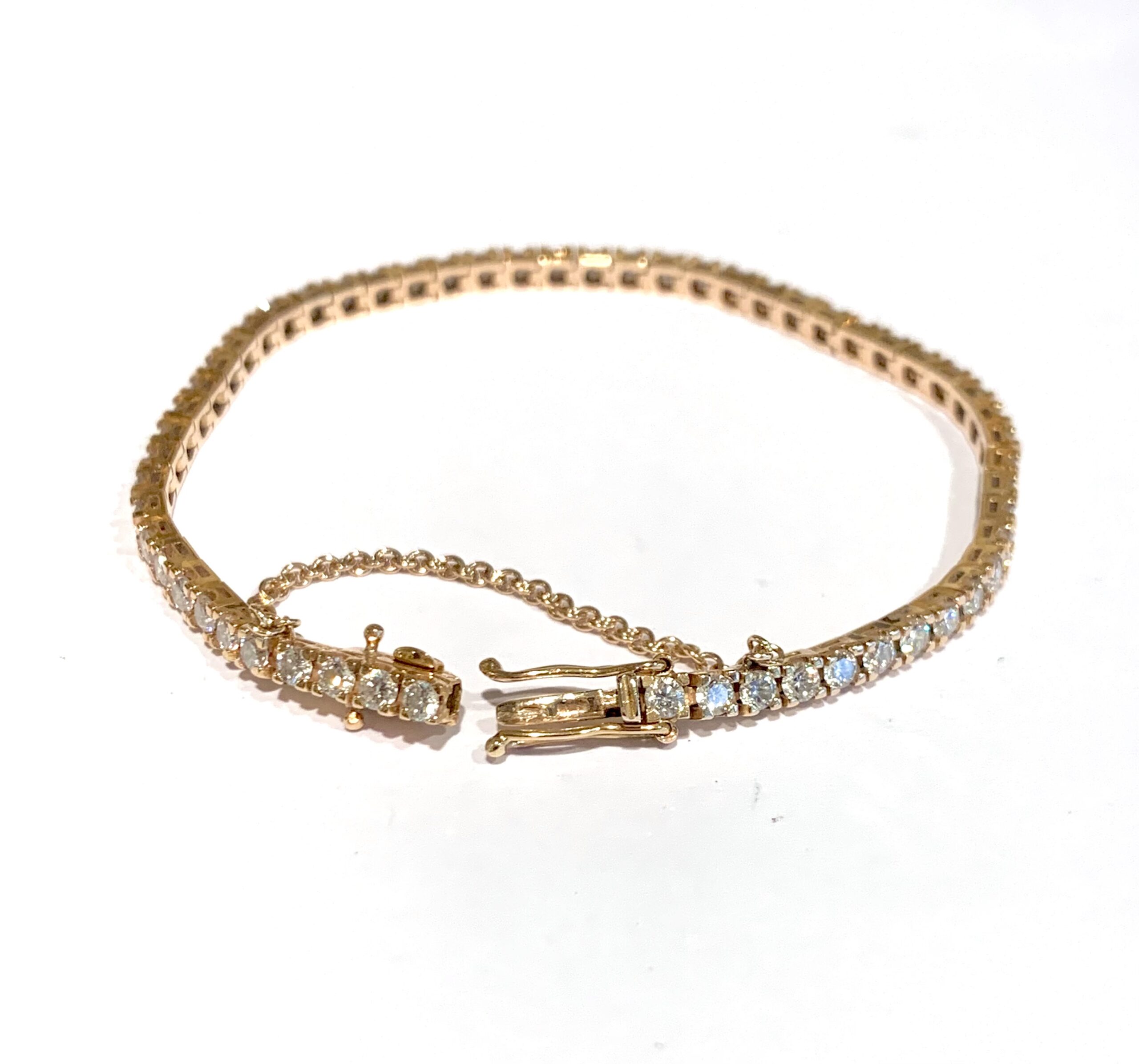 Bracelet Tennis Diamants 2.85 Carats Or Rose 18 Carats – Image 2