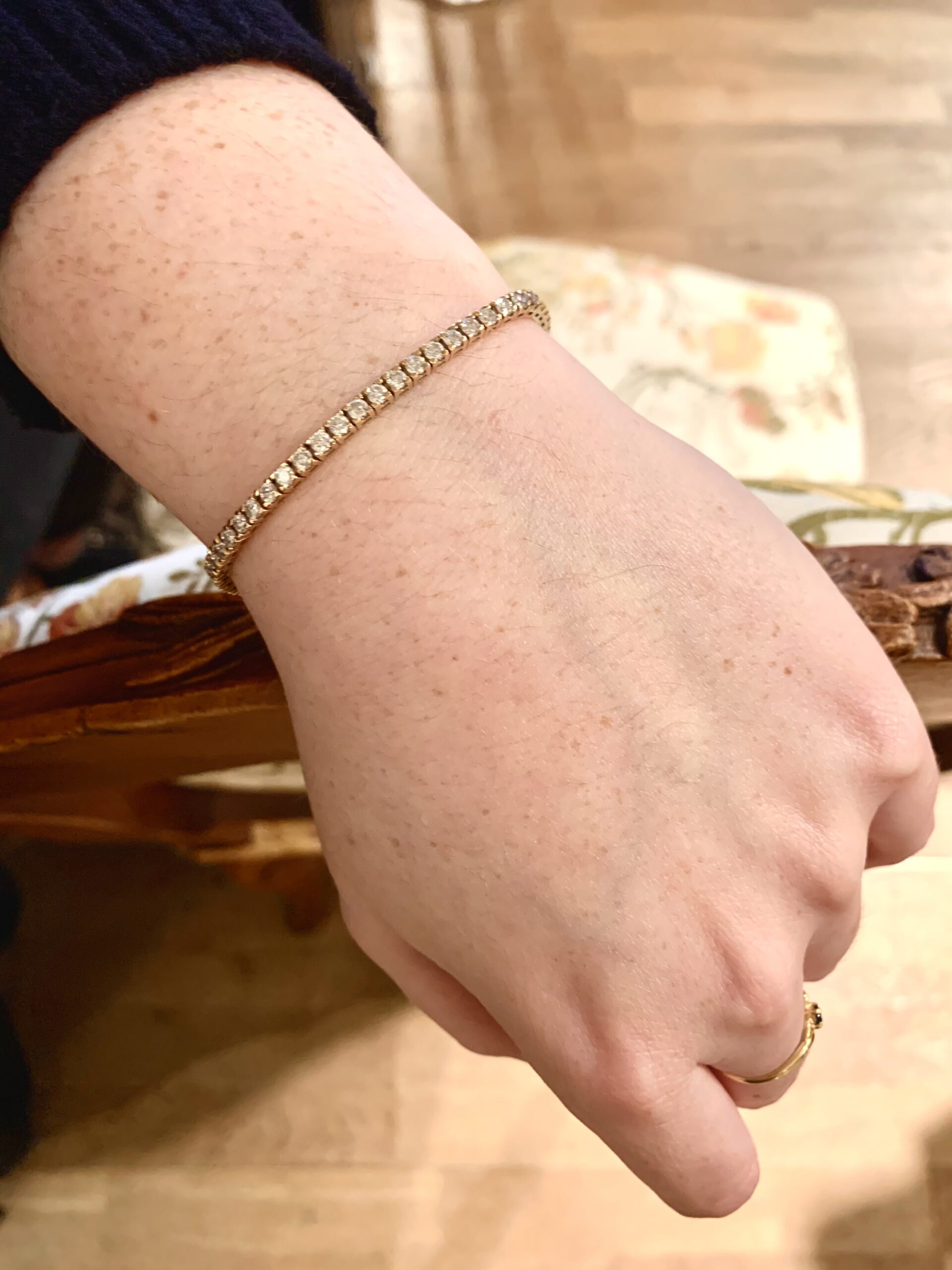 Bracelet Tennis Diamants 2.85 Carats Or Rose 18 Carats – Image 4