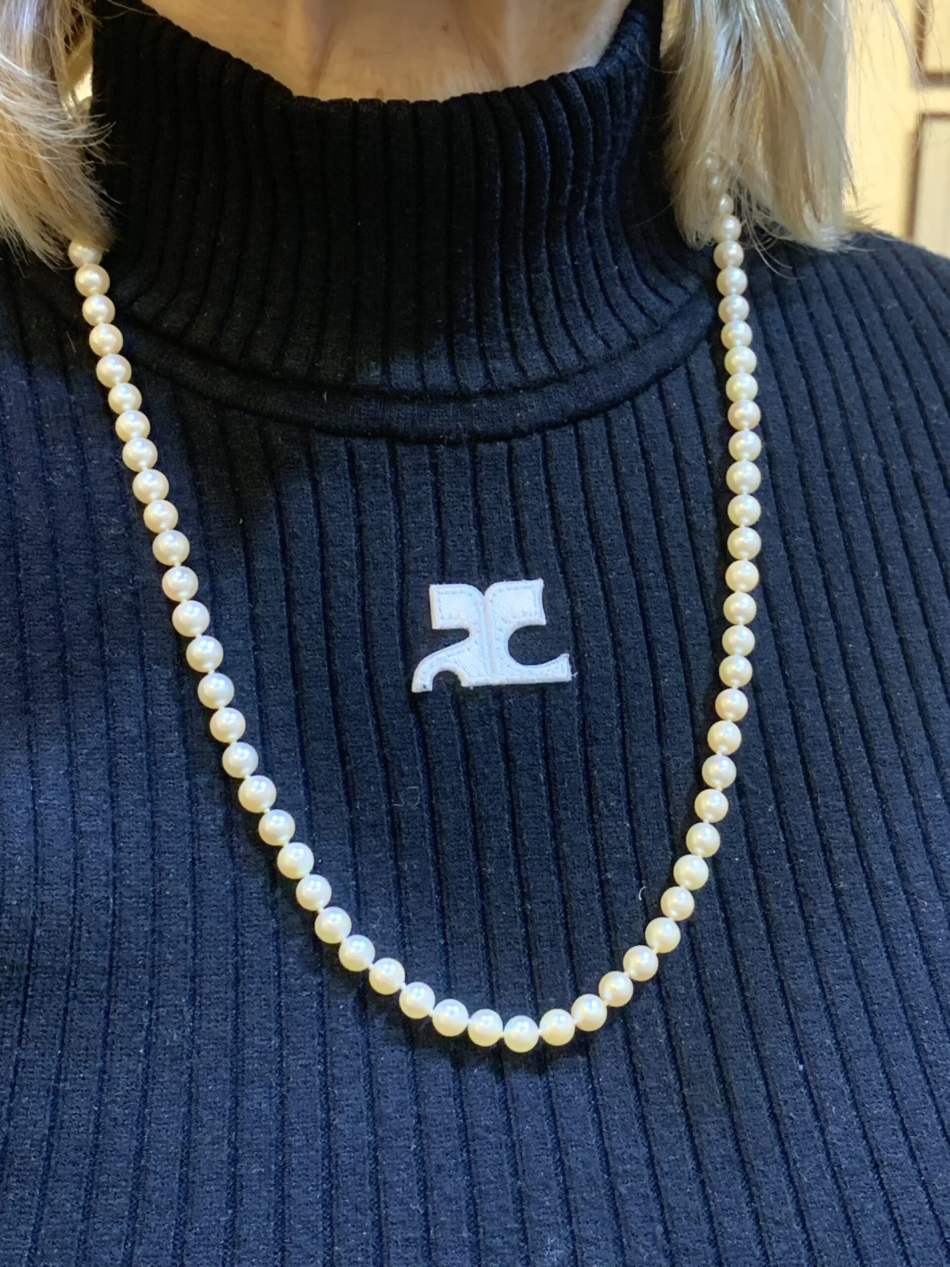 Collier de Perles 60 cm Or Jaune 18 Carats – Image 3